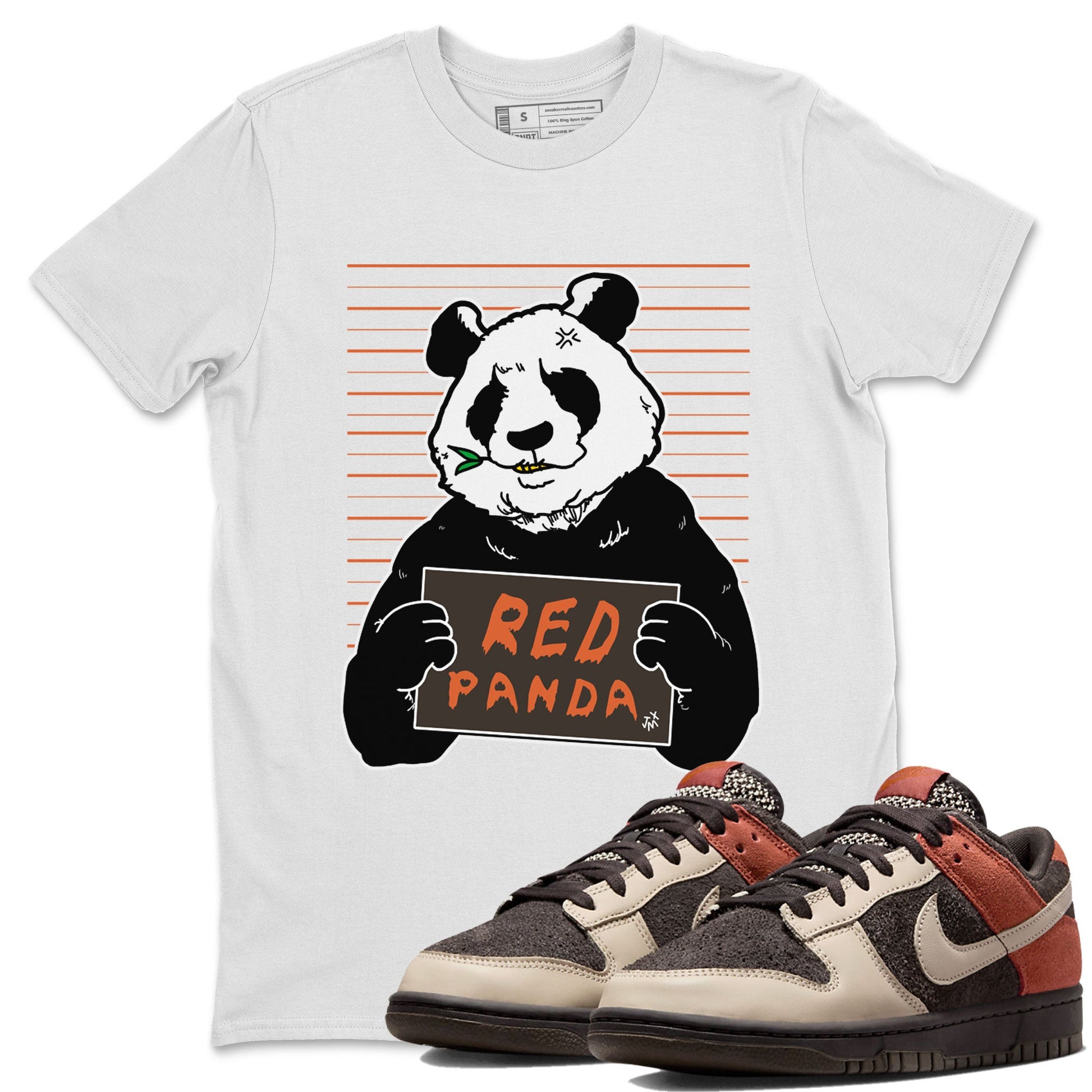 Nike Dunk Low Red Panda shirt to match jordans Mugshot sneaker tees Dunk Red Panda SNRT Sneaker Release Tees Unisex White 1 T-Shirt