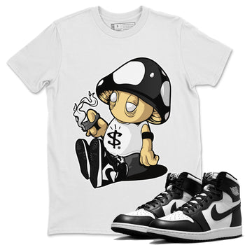 Jordan 1 Black White Sneaker Match Tees Mushrooms Sneaker Tees Jordan 1 Black White Sneaker Release Tees Unisex Shirts
