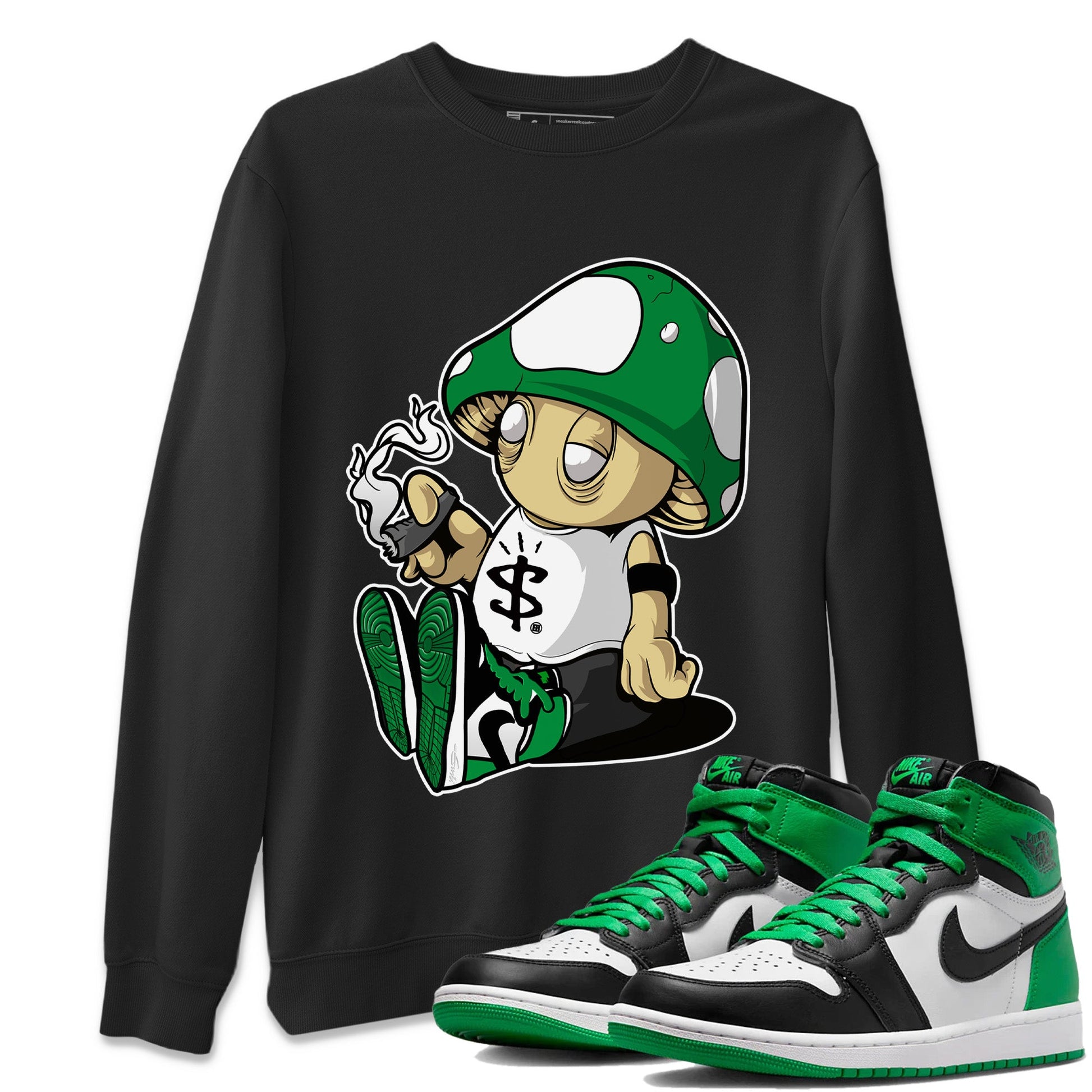 Air Jordan 1 Celtics Mushrooms Crew Neck Sneaker Tees Air Jordan 1 Retro Celtics Sneaker T-Shirts Washing and Care Tip