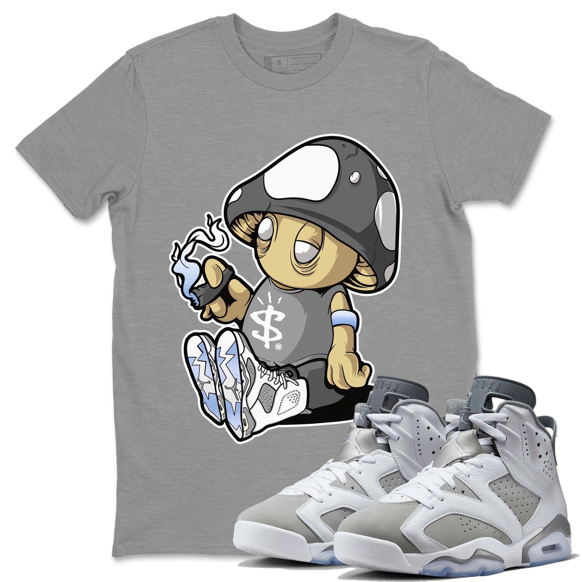 Jordan 6 Cool Grey Sneaker Match Tees Mushrooms Sneaker Tees Jordan 6 Cool Grey Sneaker Release Tees Unisex Shirts
