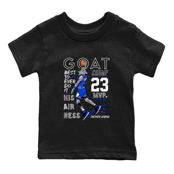 1s Royal Reimagined shirt to match jordans MVP Goat sneaker matching t-shirt Air Jordan 1 Royal Reimagined SNRT Sneaker Release Tees Baby Toddler Black 2 T-Shirt