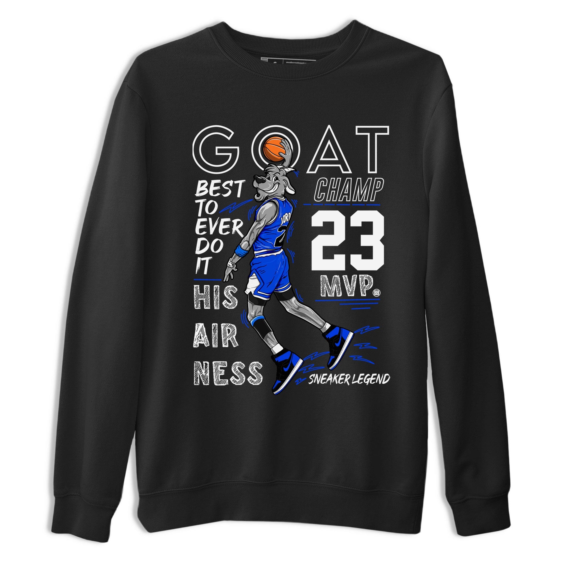 1s Royal Reimagined shirt to match jordans MVP Goat sneaker matching t-shirt Air Jordan 1 Royal Reimagined SNRT Sneaker Release Tees Unisex Black 2 T-Shirt
