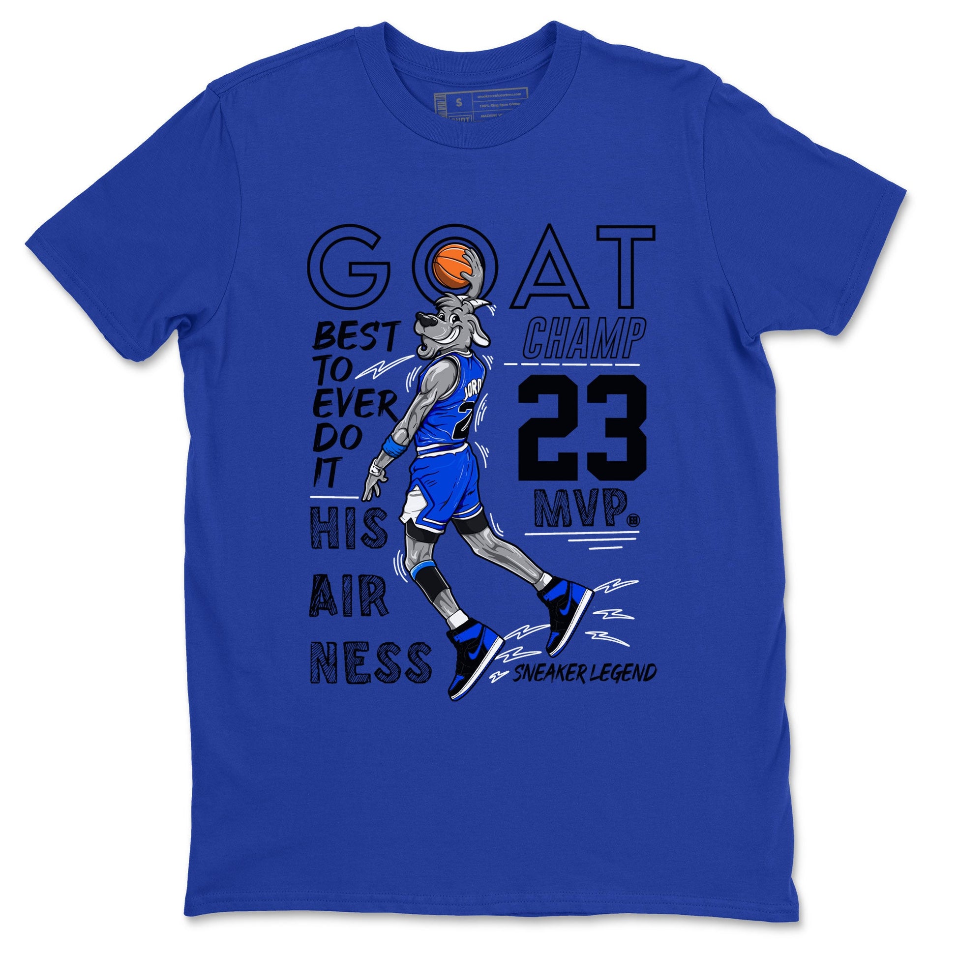 1s Royal Reimagined shirt to match jordans MVP Goat sneaker matching t-shirt Air Jordan 1 Royal Reimagined SNRT Sneaker Release Tees Unisex Royal Blue 2 T-Shirt