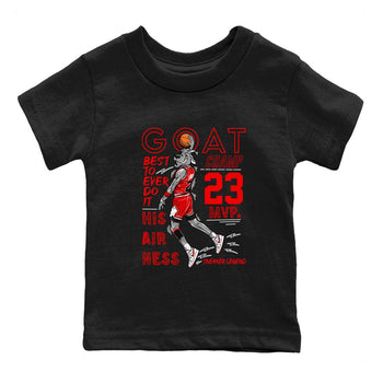 AJ1 University Red shirt to match jordans MVP Goat sneaker matching t-shirt Air Jordan 1 University Red SNRT Sneaker Release Tees Baby Toddler Black 2 T-Shirt