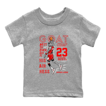 AJ1 University Red shirt to match jordans MVP Goat sneaker matching t-shirt Air Jordan 1 University Red SNRT Sneaker Release Tees Baby Toddler Heather Grey 2 T-Shirt