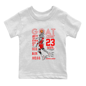 AJ1 University Red shirt to match jordans MVP Goat sneaker matching t-shirt Air Jordan 1 University Red SNRT Sneaker Release Tees Baby Toddler White 2 T-Shirt
