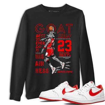 AJ1 University Red shirt to match jordans MVP Goat sneaker matching t-shirt Air Jordan 1 University Red SNRT Sneaker Release Tees Unisex Black 1 T-Shirt