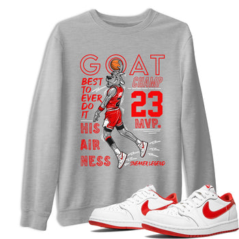 AJ1 University Red shirt to match jordans MVP Goat sneaker matching t-shirt Air Jordan 1 University Red SNRT Sneaker Release Tees Unisex Heather Grey 1 T-Shirt