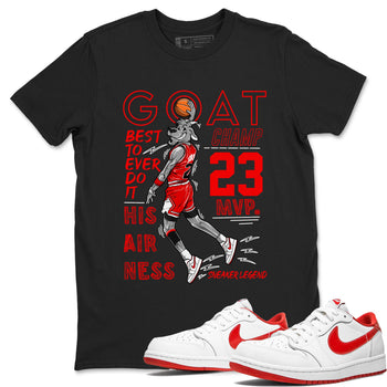 AJ1 University Red shirt to match jordans MVP Goat sneaker matching t-shirt Air Jordan 1 University Red SNRT Sneaker Release Tees Unisex Black 1 T-Shirt