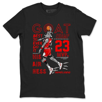 AJ1 University Red shirt to match jordans MVP Goat sneaker matching t-shirt Air Jordan 1 University Red SNRT Sneaker Release Tees Unisex Black 2 T-Shirt
