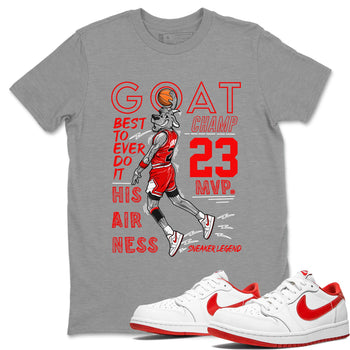 AJ1 University Red shirt to match jordans MVP Goat sneaker matching t-shirt Air Jordan 1 University Red SNRT Sneaker Release Tees Unisex Heather Grey 1 T-Shirt