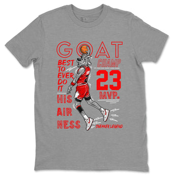 AJ1 University Red shirt to match jordans MVP Goat sneaker matching t-shirt Air Jordan 1 University Red SNRT Sneaker Release Tees Unisex Heather Grey 2 T-Shirt