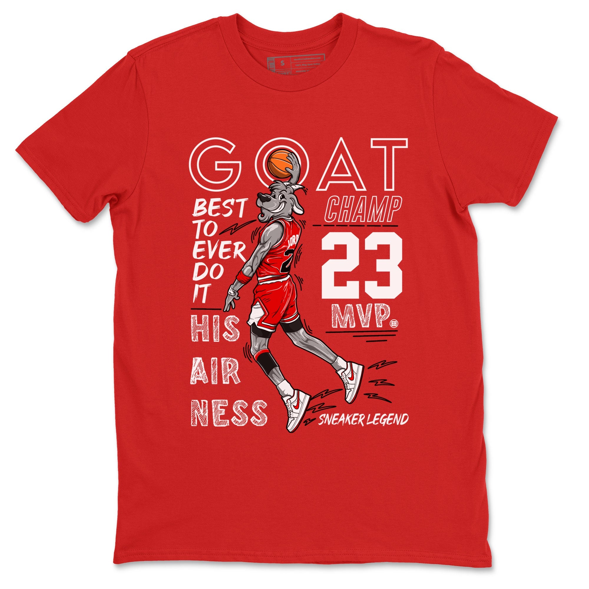 AJ1 University Red shirt to match jordans MVP Goat sneaker matching t-shirt Air Jordan 1 University Red SNRT Sneaker Release Tees Unisex Red 2 T-Shirt