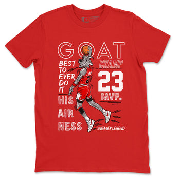 AJ1 University Red shirt to match jordans MVP Goat sneaker matching t-shirt Air Jordan 1 University Red SNRT Sneaker Release Tees Unisex Red 2 T-Shirt