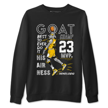 AJ1 Yellow Ochre shirt to match jordans MVP Goat sneaker tees Air Jordan 1 Yellow Ochre SNRT Sneaker Release Tees unisex cotton Black 2 crew neck shirt