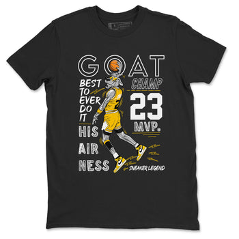 AJ1 Yellow Ochre shirt to match jordans MVP Goat sneaker tees Air Jordan 1 Yellow Ochre SNRT Sneaker Release Tees unisex cotton Black 2 crew neck shirt