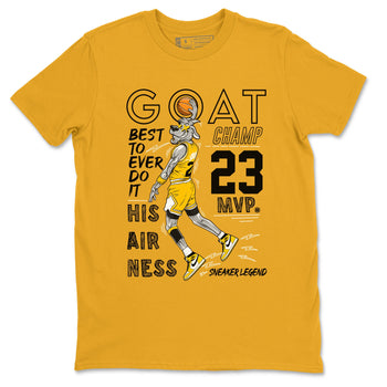 AJ1 Yellow Ochre shirt to match jordans MVP Goat sneaker tees Air Jordan 1 Yellow Ochre SNRT Sneaker Release Tees unisex cotton Gold 2 crew neck shirt