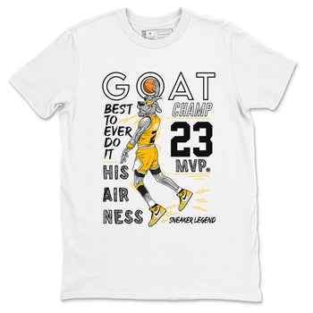 AJ1 Yellow Ochre shirt to match jordans MVP Goat sneaker tees Air Jordan 1 Yellow Ochre SNRT Sneaker Release Tees unisex cotton White 2 crew neck shirt