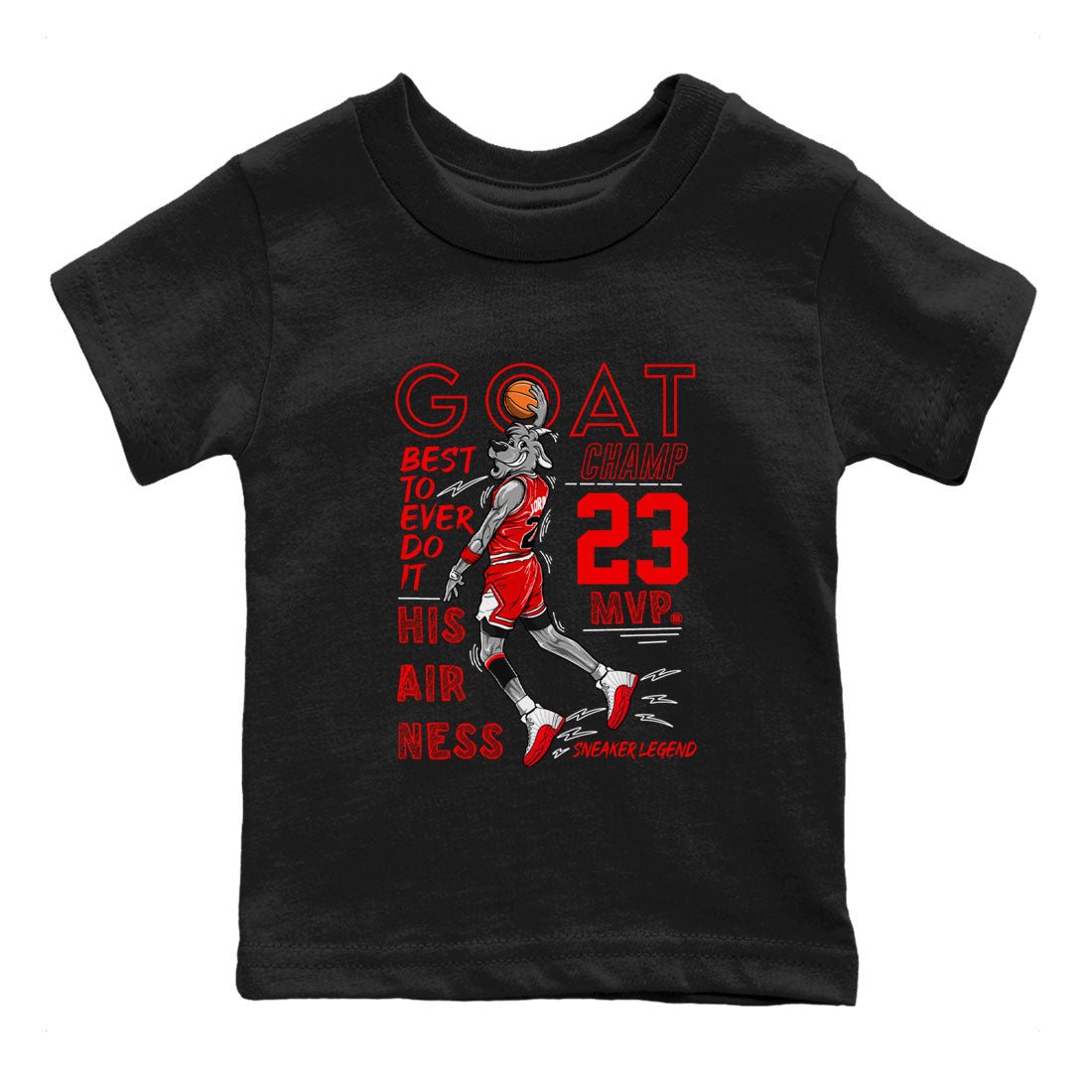 Air Jordan 12 Cherry shirt to match jordans MVP Goat sneaker matching t-shirt 12s Cherry SNRT Sneaker Release Tees Baby Toddler Black 2 T-Shirt