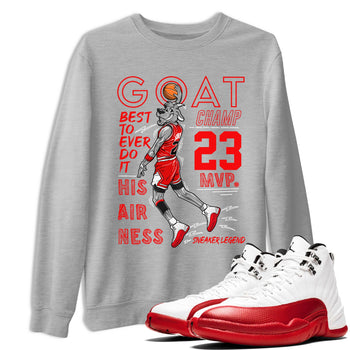 Air Jordan 12 Cherry shirt to match jordans MVP Goat sneaker matching t-shirt 12s Cherry SNRT Sneaker Release Tees Unisex Heather Grey 1 T-Shirt