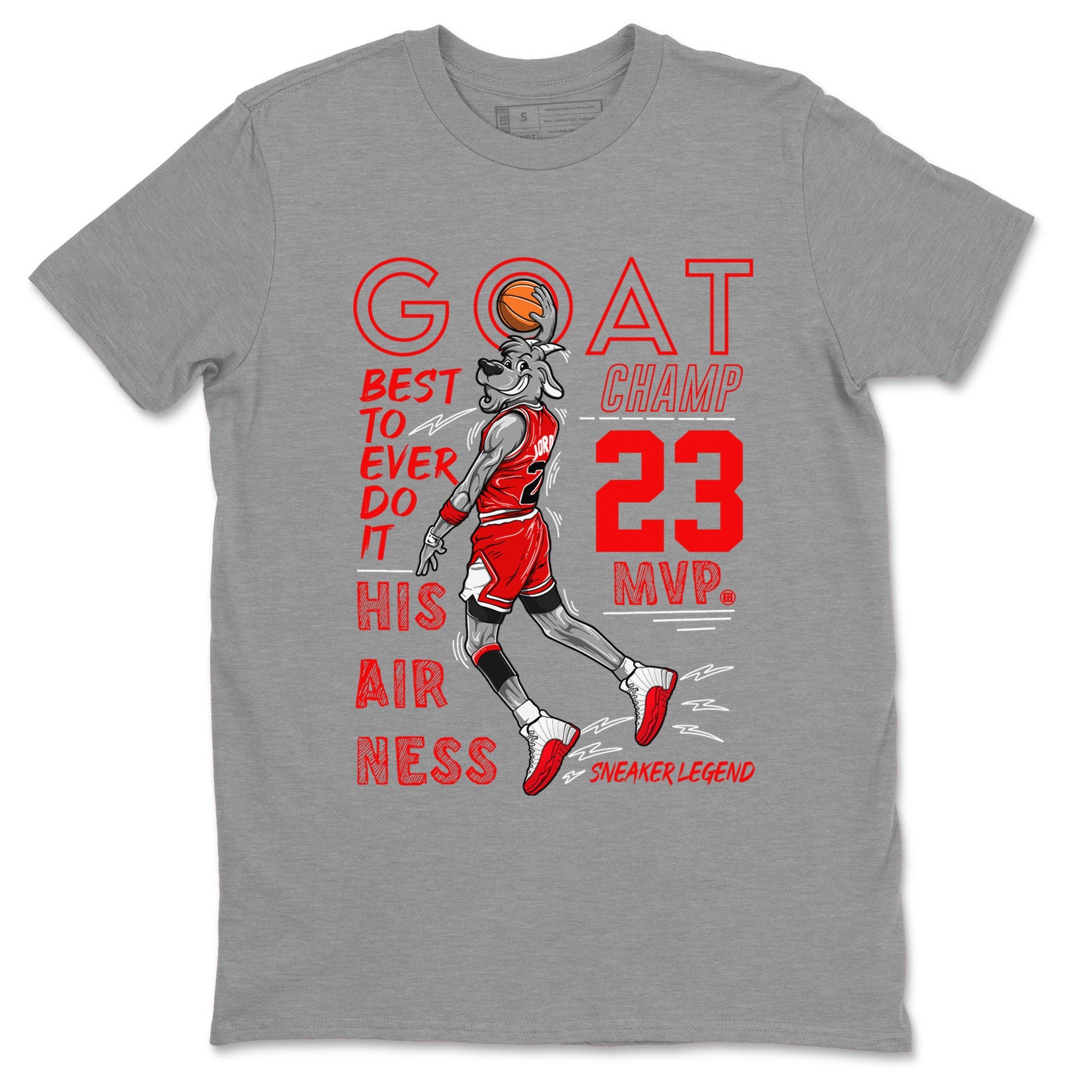 Air Jordan 12 Cherry shirt to match jordans MVP Goat sneaker matching t-shirt 12s Cherry SNRT Sneaker Release Tees Unisex Heather Grey 2 T-Shirt