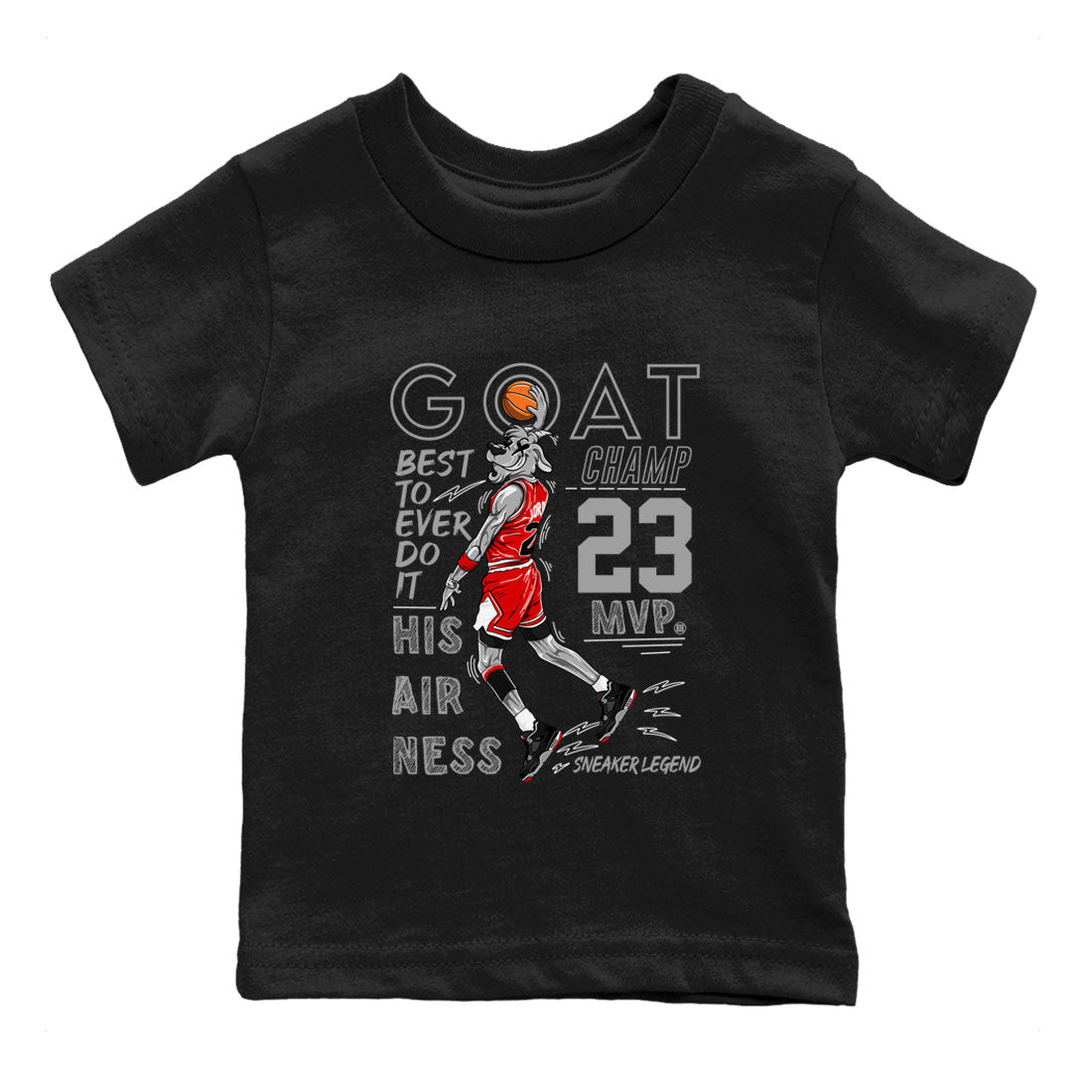 AJ4 Retro Bred Reimagined shirt to match jordans MVP Goat sneaker tees Air Jordan 4 Retro Bred Reimagined SNRT sneaker release tees baby toddler Black 2 cotton Shirt