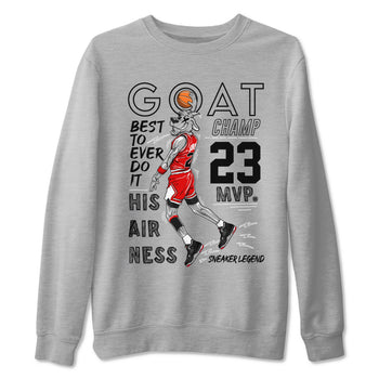 AJ4 Retro Bred Reimagined shirt to match jordans MVP Goat sneaker tees Air Jordan 4 Retro Bred Reimagined SNRT sneaker release Tees unisex cotton Heather Grey 2 crew neck shirt