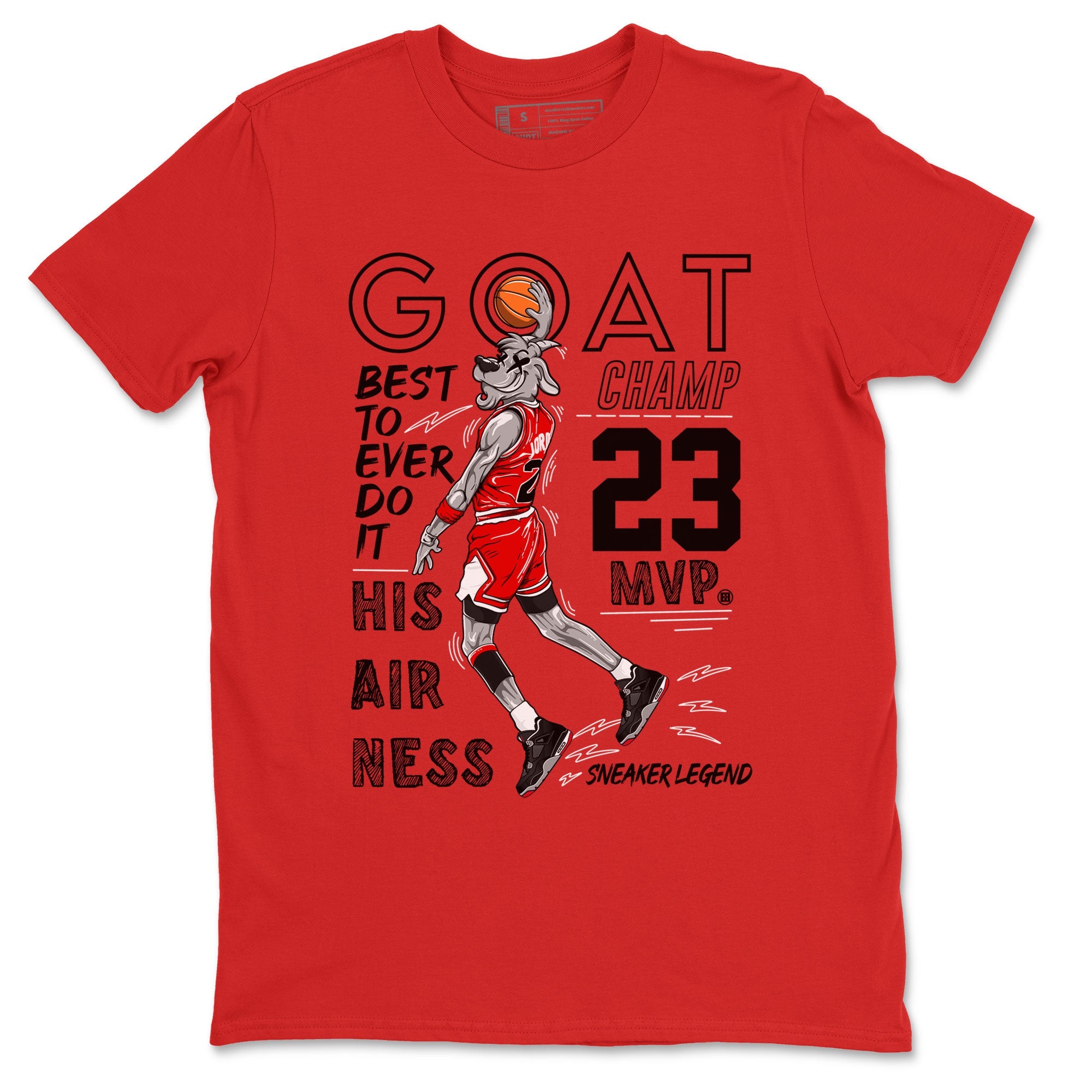 AJ4 Retro Bred Reimagined shirt to match jordans MVP Goat sneaker tees Air Jordan 4 Retro Bred Reimagined SNRT sneaker release Tees unisex cotton Red 2 crew neck shirt
