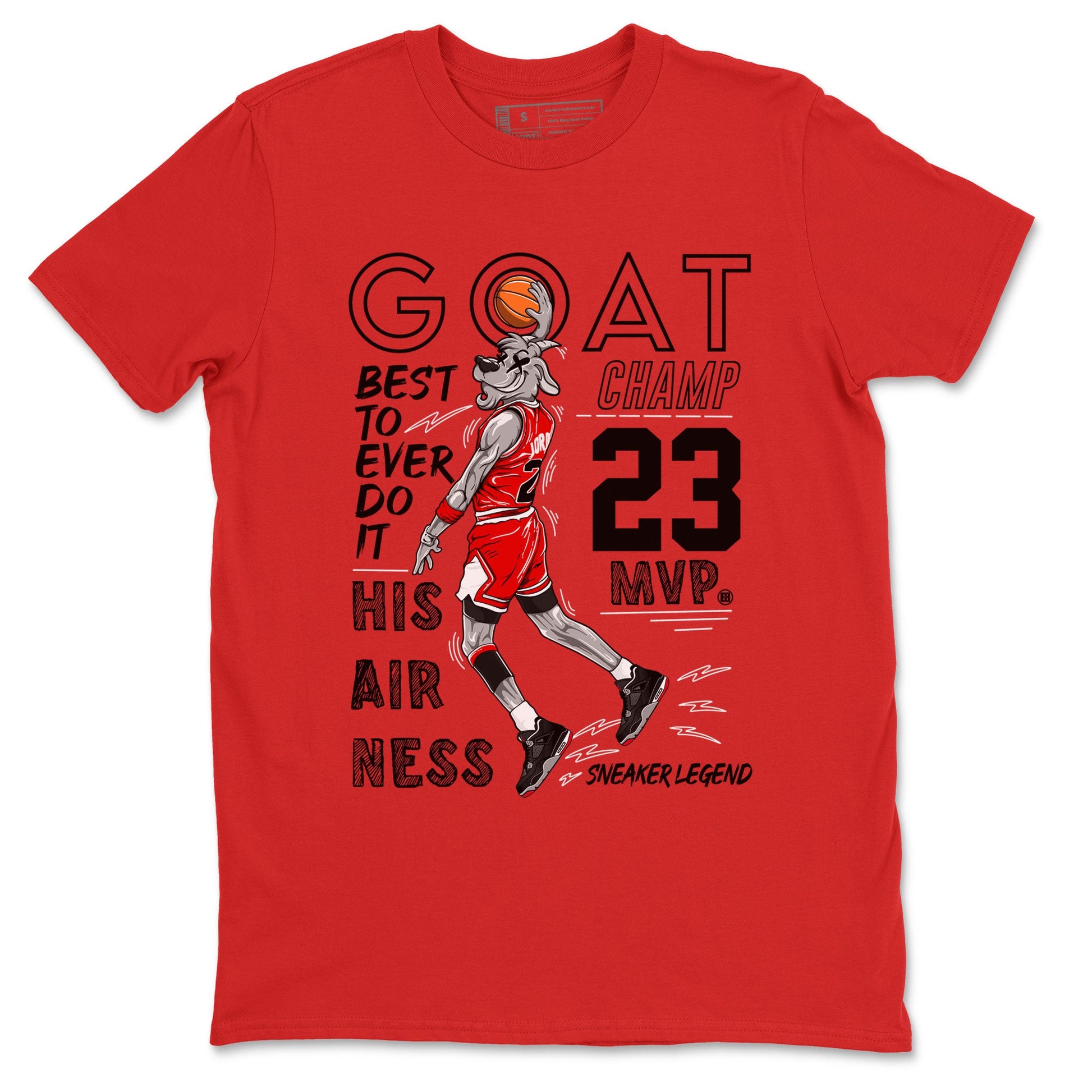 AJ4 Retro Bred Reimagined shirt to match jordans MVP Goat sneaker tees Air Jordan 4 Retro Bred Reimagined SNRT sneaker release Tees unisex cotton Red 2 crew neck shirt