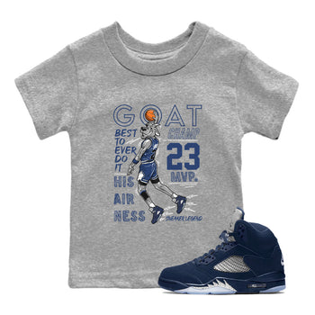 Air Jordan 5 Georgetown shirt to match jordans MVP Goat sneaker matching t-shirt 5s Georgetown SNRT Sneaker Release Tees Baby Toddler Heather Grey 1 T-Shirt