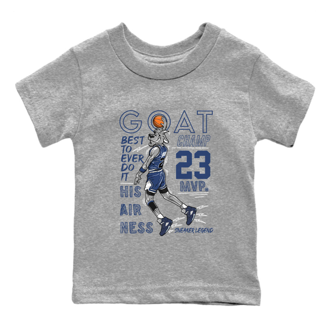 Air Jordan 5 Georgetown shirt to match jordans MVP Goat sneaker matching t-shirt 5s Georgetown SNRT Sneaker Release Tees Baby Toddler Heather Grey 2 T-Shirt
