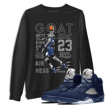 Air Jordan 5 Georgetown shirt to match jordans MVP Goat sneaker matching t-shirt 5s Georgetown SNRT Sneaker Release Tees Unisex Black 1 T-Shirt