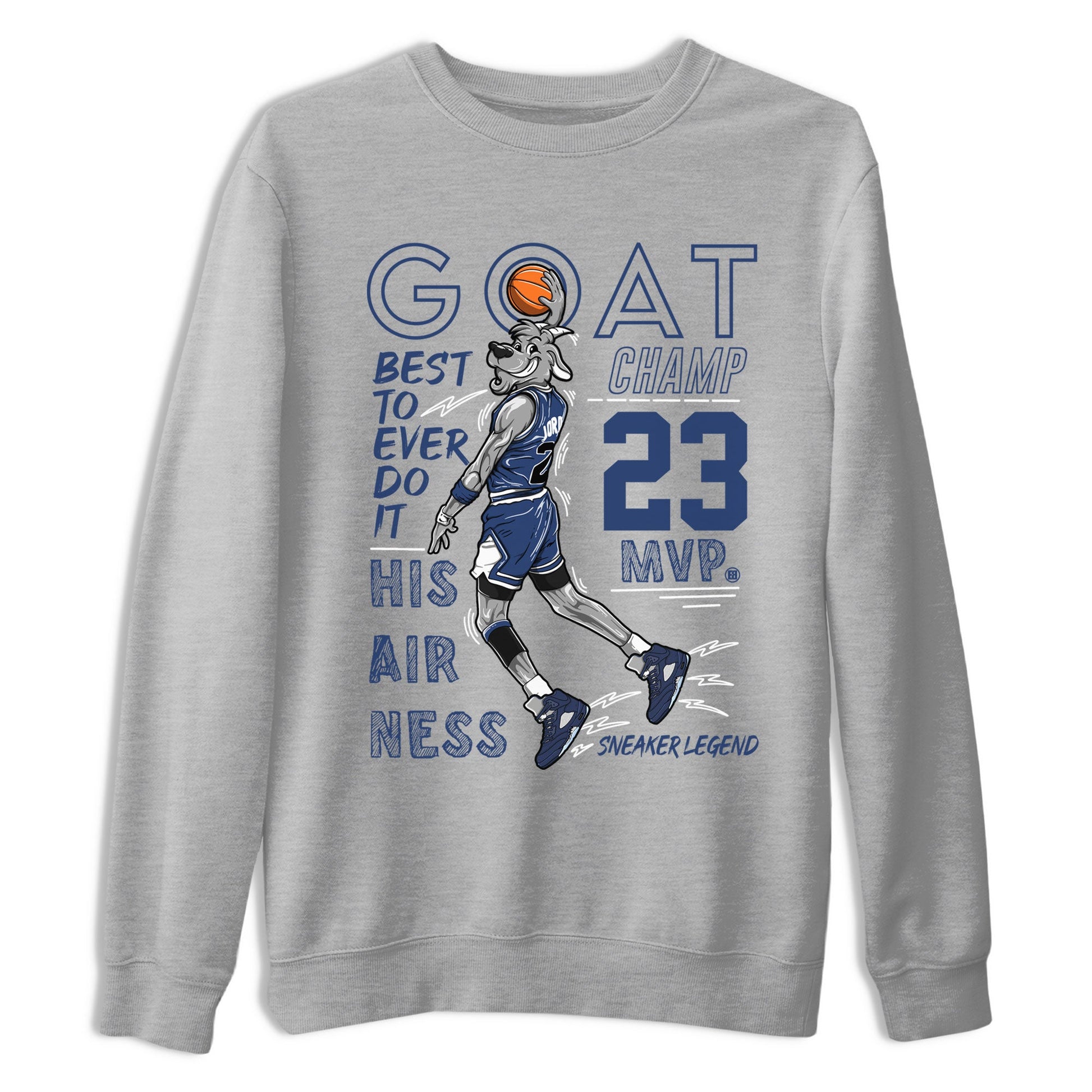 Air Jordan 5 Georgetown shirt to match jordans MVP Goat sneaker matching t-shirt 5s Georgetown SNRT Sneaker Release Tees Unisex Heather Grey 2 T-Shirt
