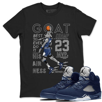 Air Jordan 5 Georgetown shirt to match jordans MVP Goat sneaker matching t-shirt 5s Georgetown SNRT Sneaker Release Tees Unisex Black 1 T-Shirt