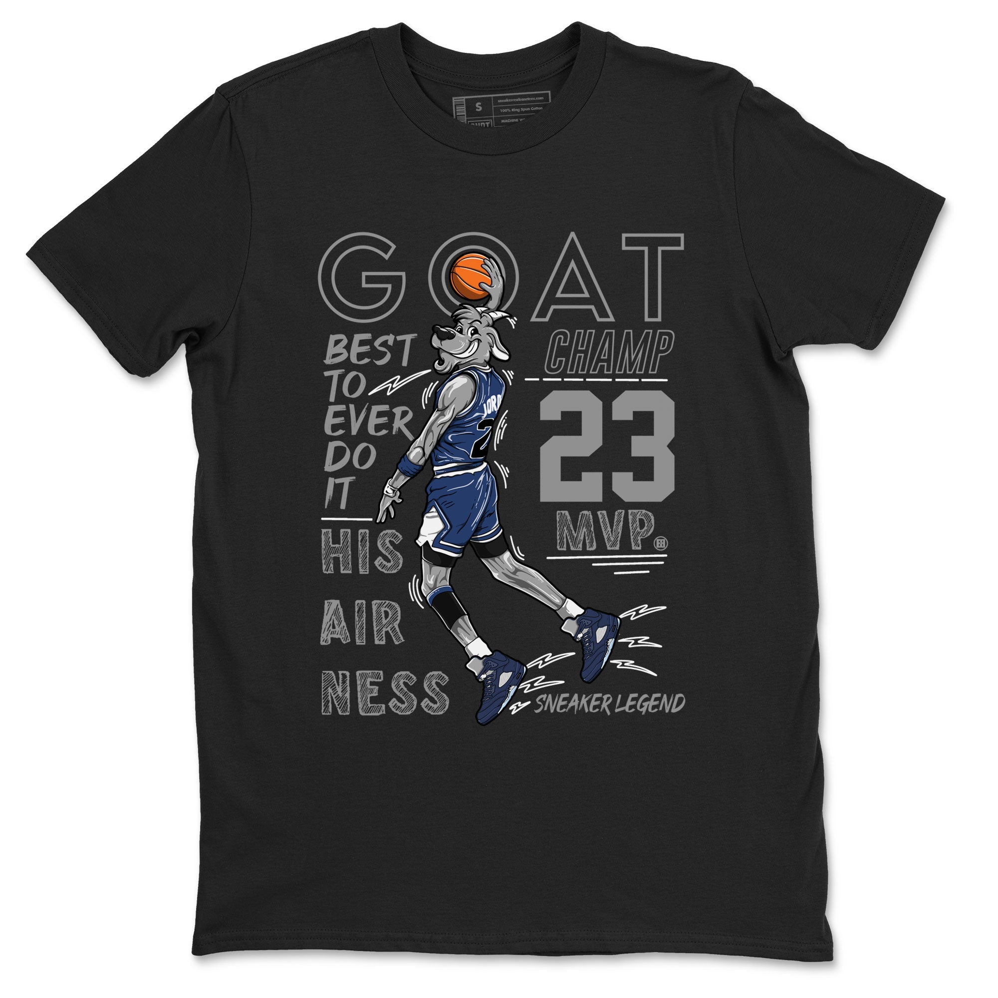 Air Jordan 5 Georgetown shirt to match jordans MVP Goat sneaker matching t-shirt 5s Georgetown SNRT Sneaker Release Tees Unisex Black 2 T-Shirt