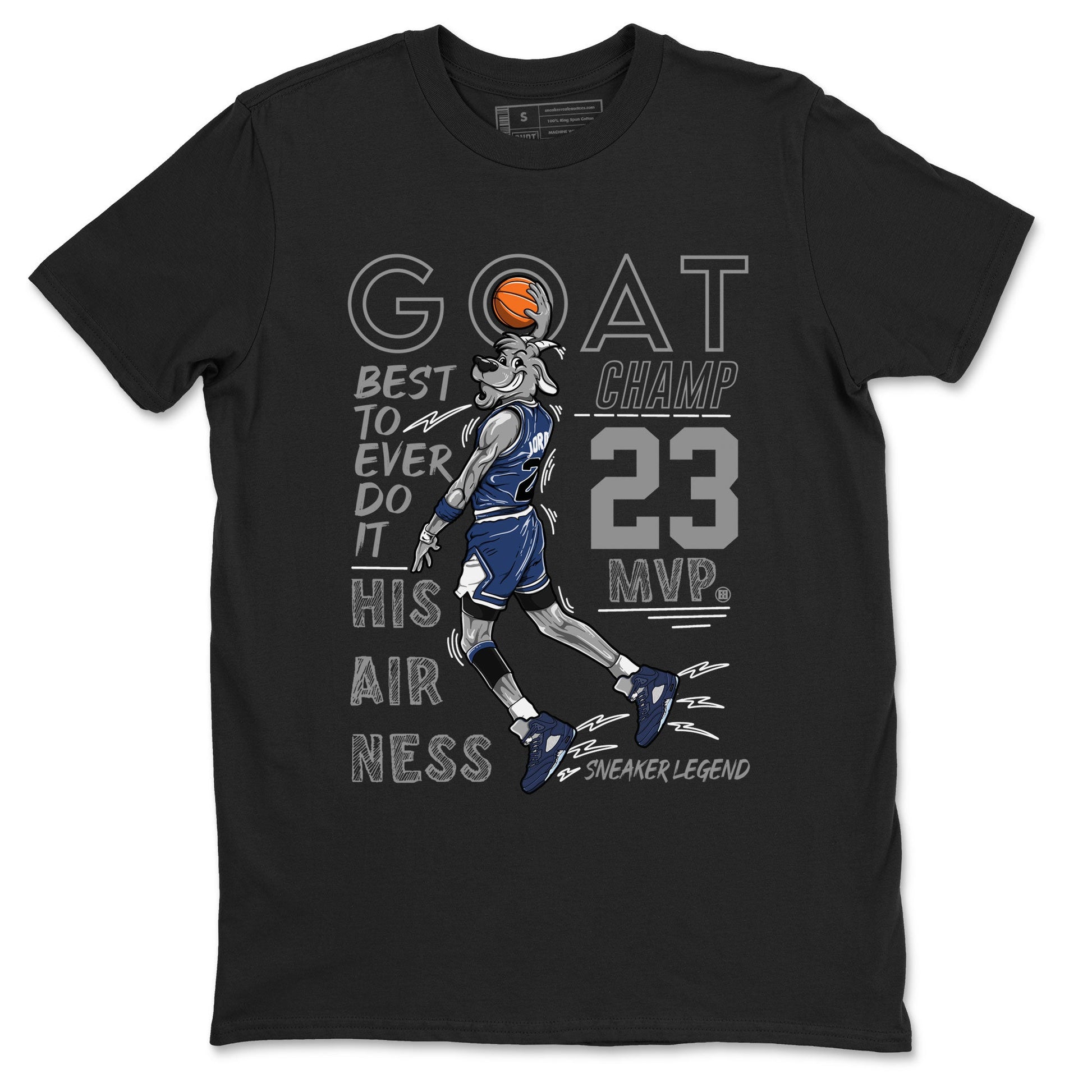 Air Jordan 5 Georgetown shirt to match jordans MVP Goat sneaker matching t-shirt 5s Georgetown SNRT Sneaker Release Tees Unisex Black 2 T-Shirt