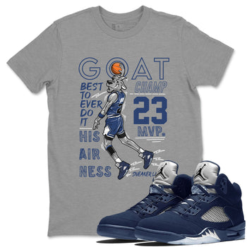 Air Jordan 5 Georgetown shirt to match jordans MVP Goat sneaker matching t-shirt 5s Georgetown SNRT Sneaker Release Tees Unisex Heather Grey 1 T-Shirt