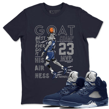 Air Jordan 5 Georgetown shirt to match jordans MVP Goat sneaker matching t-shirt 5s Georgetown SNRT Sneaker Release Tees Unisex Navy 1 T-Shirt
