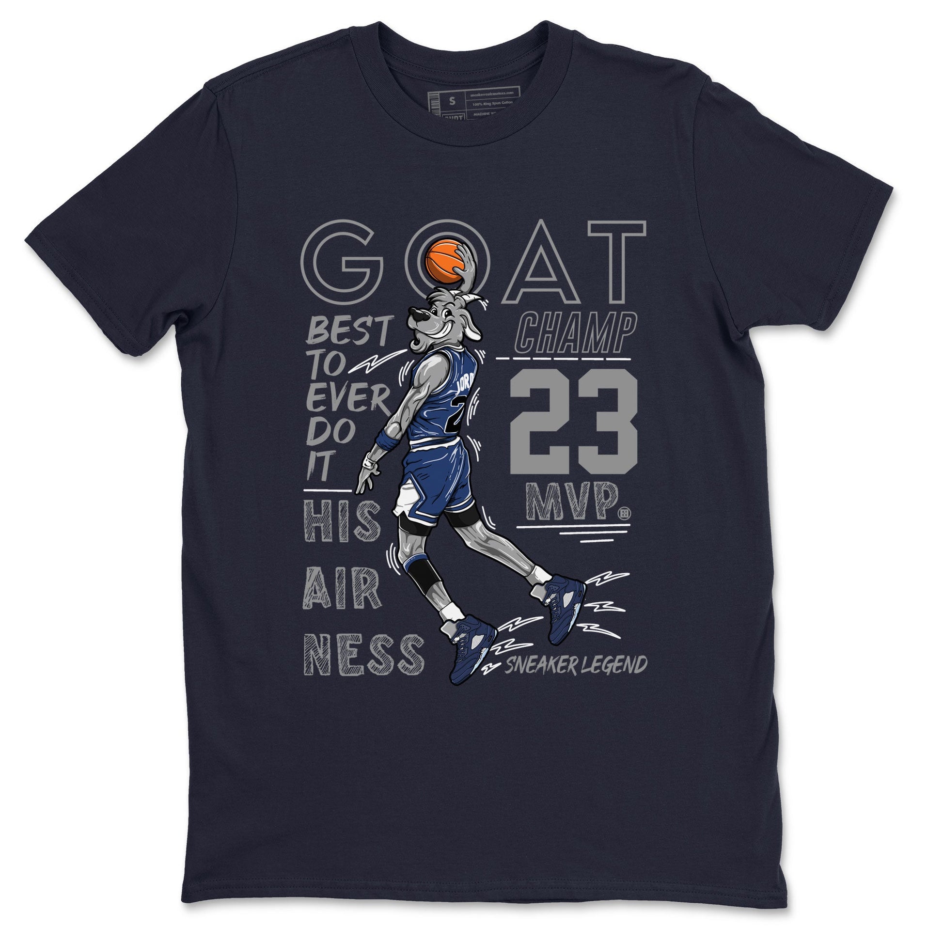 Air Jordan 5 Georgetown shirt to match jordans MVP Goat sneaker matching t-shirt 5s Georgetown SNRT Sneaker Release Tees Unisex Navy 2 T-Shirt