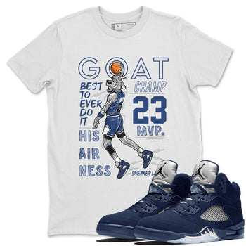 Air Jordan 5 Georgetown shirt to match jordans MVP Goat sneaker matching t-shirt 5s Georgetown SNRT Sneaker Release Tees Unisex White 1 T-Shirt