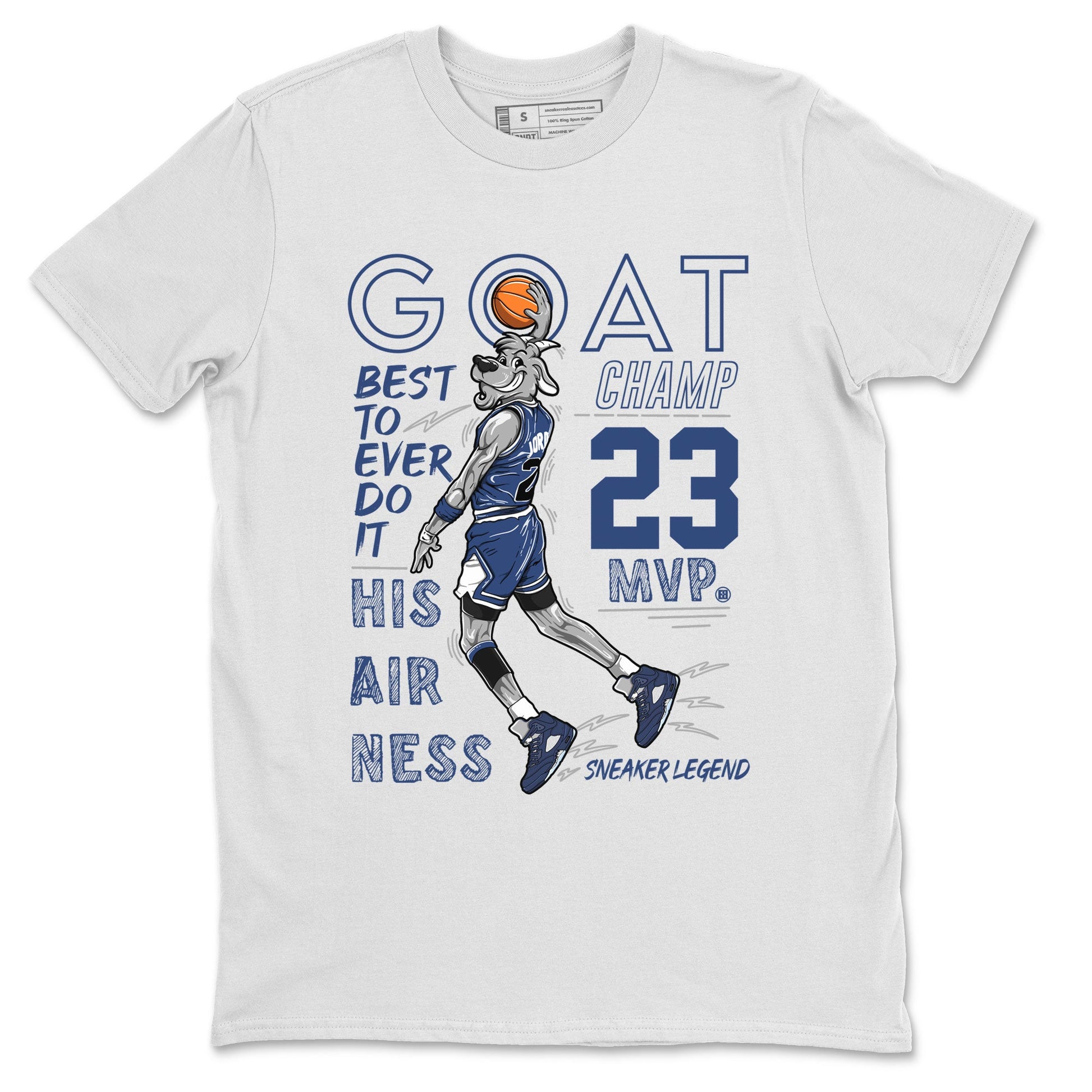 Air Jordan 5 Georgetown shirt to match jordans MVP Goat sneaker matching t-shirt 5s Georgetown SNRT Sneaker Release Tees Unisex White 2 T-Shirt