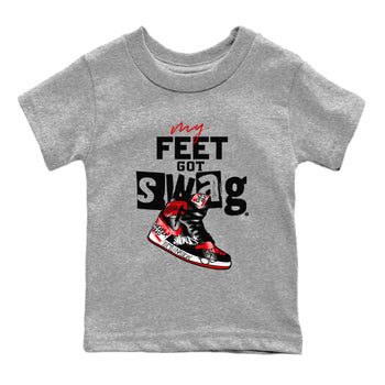 AJ1 Satin Bred shirt to match jordans My Feet Got Swag sneaker tees Air Jordan 1 Satin Bred SNRT Sneaker Release Tees Baby Toddler Heather Grey 2 T-Shirt