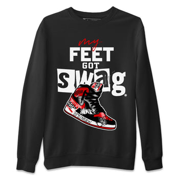 AJ1 Satin Bred shirt to match jordans My Feet Got Swag sneaker tees Air Jordan 1 Satin Bred SNRT Sneaker Release Tees Unisex Black 2 T-Shirt
