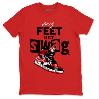 AJ1 Satin Bred shirt to match jordans My Feet Got Swag sneaker tees Air Jordan 1 Satin Bred SNRT Sneaker Release Tees Unisex Red 2 T-Shirt