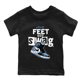 AJ1 UNC Toe shirt to match jordans My Feet Got Swag sneaker tees Air Jordan 1 UNC Toe SNRT Sneaker Release Tees Baby Toddler Black 2 T-Shirt