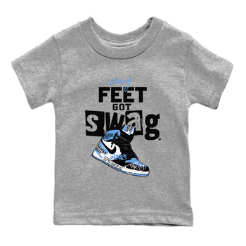 AJ1 UNC Toe shirt to match jordans My Feet Got Swag sneaker tees Air Jordan 1 UNC Toe SNRT Sneaker Release Tees Baby Toddler Heather Grey 2 T-Shirt