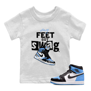 AJ1 UNC Toe shirt to match jordans My Feet Got Swag sneaker tees Air Jordan 1 UNC Toe SNRT Sneaker Release Tees Baby Toddler White 1 T-Shirt