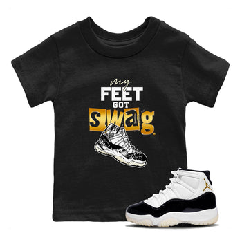 AJ11 Gratitude shirt to match jordans My Feet Got Swag sneaker tees Air Jordan 11 Gratitude SNRT sneaker release tees baby toddler Black 1 cotton Sneaker T-Shirt