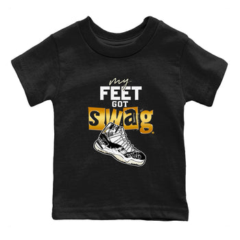 AJ11 Gratitude shirt to match jordans My Feet Got Swag sneaker tees Air Jordan 11 Gratitude SNRT sneaker release tees baby toddler Black 2 cotton Sneaker T-Shirt