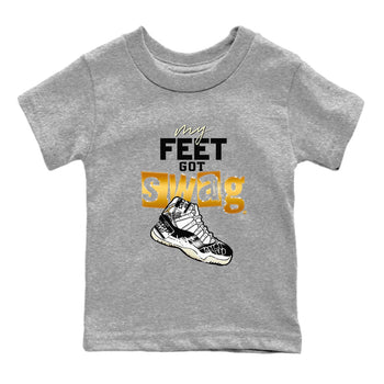 AJ11 Gratitude shirt to match jordans My Feet Got Swag sneaker tees Air Jordan 11 Gratitude SNRT sneaker release tees baby toddler Heather Grey 2 cotton Sneaker T-Shirt
